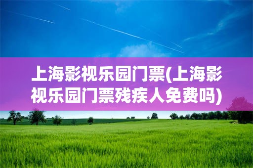 上海影视乐园门票(上海影视乐园门票残疾人免费吗)