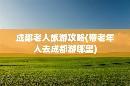 成都老人旅游攻略(带老年人去成都游哪里)