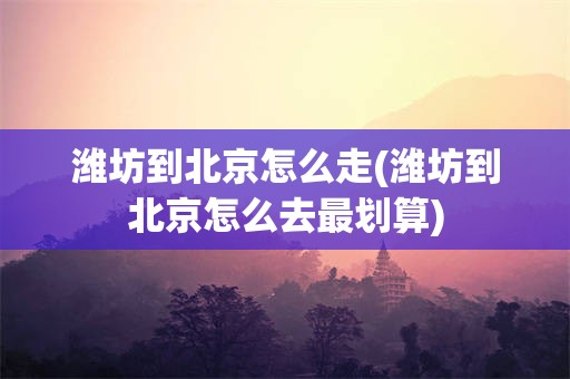 潍坊到北京怎么走(潍坊到北京怎么去最划算)