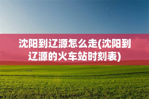 沈阳到辽源怎么走(沈阳到辽源的火车站时刻表)