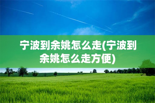 宁波到余姚怎么走(宁波到余姚怎么走方便)