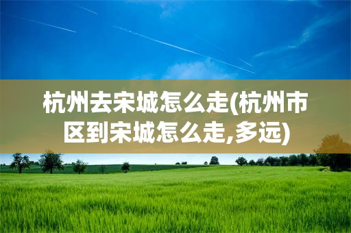 杭州去宋城怎么走(杭州市区到宋城怎么走,多远)