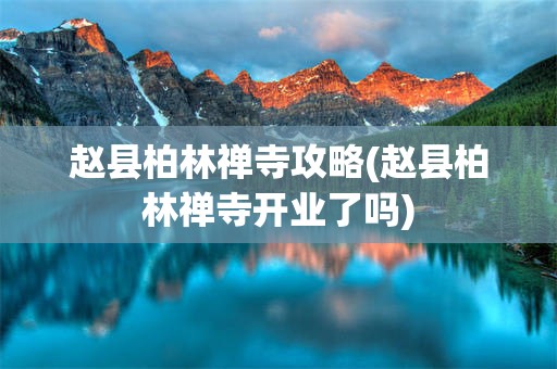 赵县柏林禅寺攻略(赵县柏林禅寺开业了吗)