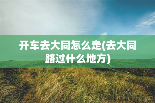 开车去大同怎么走(去大同路过什么地方)