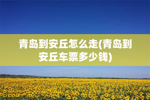 青岛到安丘怎么走(青岛到安丘车票多少钱)