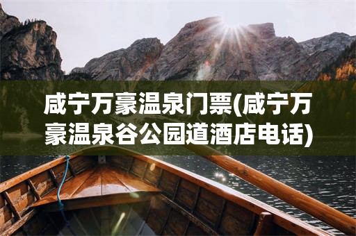 咸宁万豪温泉门票(咸宁万豪温泉谷公园道酒店电话)