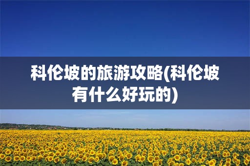科伦坡的旅游攻略(科伦坡有什么好玩的)
