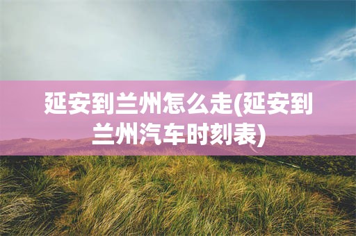 延安到兰州怎么走(延安到兰州汽车时刻表)