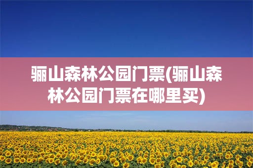 骊山森林公园门票(骊山森林公园门票在哪里买)