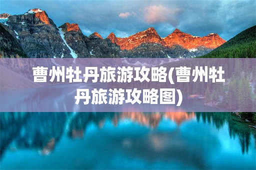 曹州牡丹旅游攻略(曹州牡丹旅游攻略图)