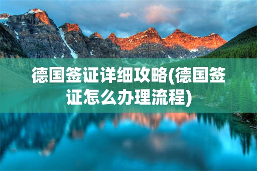 德国签证详细攻略(德国签证怎么办理流程)