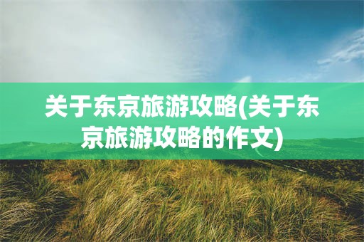 关于东京旅游攻略(关于东京旅游攻略的作文)