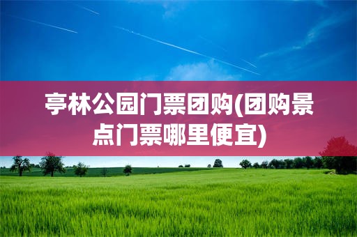 亭林公园门票团购(团购景点门票哪里便宜)