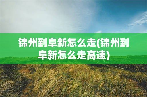 锦州到阜新怎么走(锦州到阜新怎么走高速)