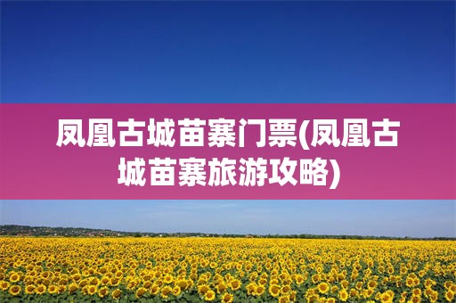 凤凰古城苗寨门票(凤凰古城苗寨旅游攻略)