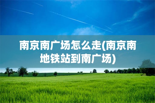 南京南广场怎么走(南京南地铁站到南广场)