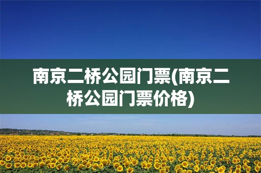 南京二桥公园门票(南京二桥公园门票价格)
