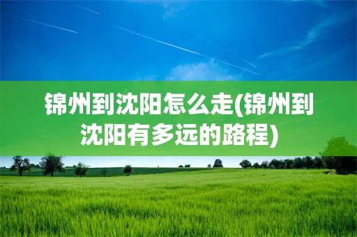 锦州到沈阳怎么走(锦州到沈阳有多远的路程)