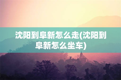 沈阳到阜新怎么走(沈阳到阜新怎么坐车)