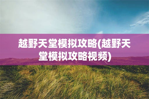 越野天堂模拟攻略(越野天堂模拟攻略视频)