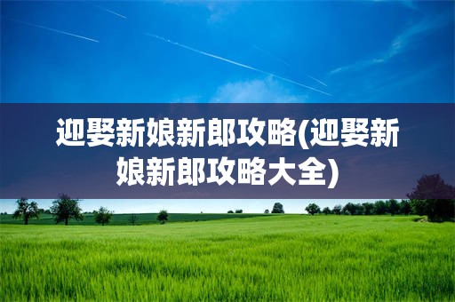 迎娶新娘新郎攻略(迎娶新娘新郎攻略大全)