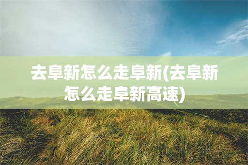 去阜新怎么走阜新(去阜新怎么走阜新高速)