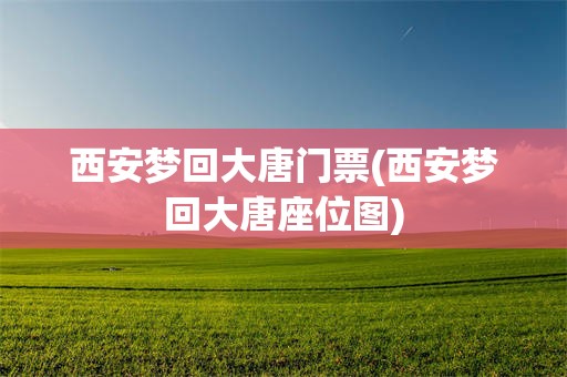 西安梦回大唐门票(西安梦回大唐座位图)