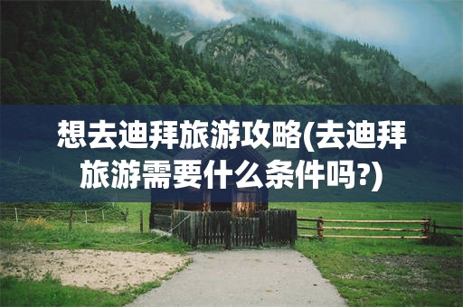 想去迪拜旅游攻略(去迪拜旅游需要什么条件吗?)