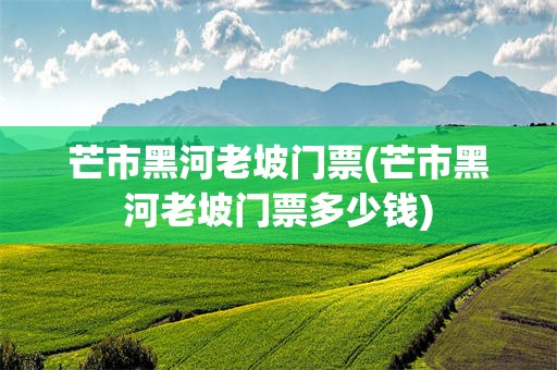 芒市黑河老坡门票(芒市黑河老坡门票多少钱)