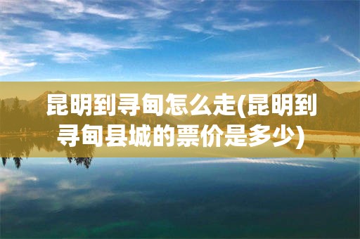 昆明到寻甸怎么走(昆明到寻甸县城的票价是多少)