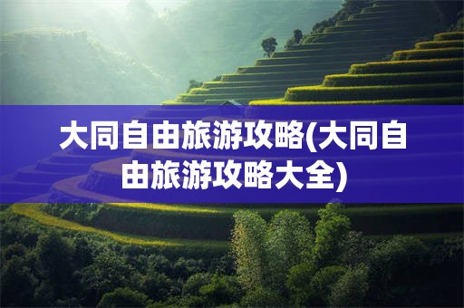大同自由旅游攻略(大同自由旅游攻略大全)