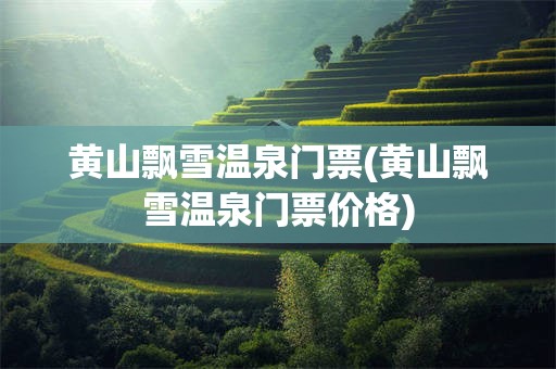 黄山飘雪温泉门票(黄山飘雪温泉门票价格)