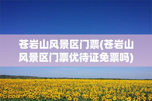 苍岩山风景区门票(苍岩山风景区门票优待证免票吗)