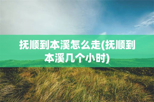 抚顺到本溪怎么走(抚顺到本溪几个小时)