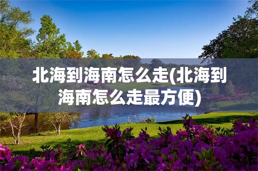 北海到海南怎么走(北海到海南怎么走最方便)