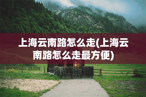 上海云南路怎么走(上海云南路怎么走最方便)