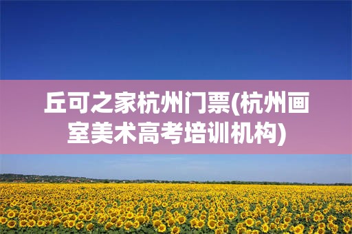 丘可之家杭州门票(杭州画室美术高考培训机构)