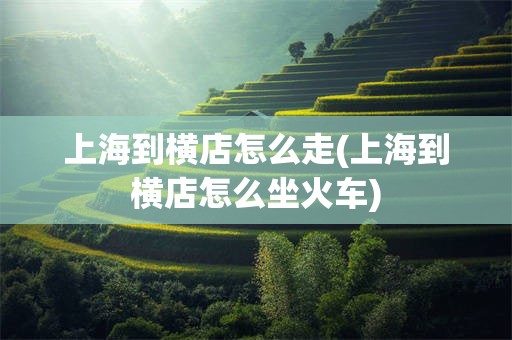 上海到横店怎么走(上海到横店怎么坐火车)
