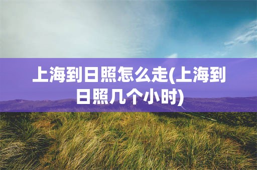 上海到日照怎么走(上海到日照几个小时)