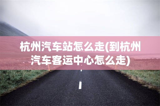 杭州汽车站怎么走(到杭州汽车客运中心怎么走)