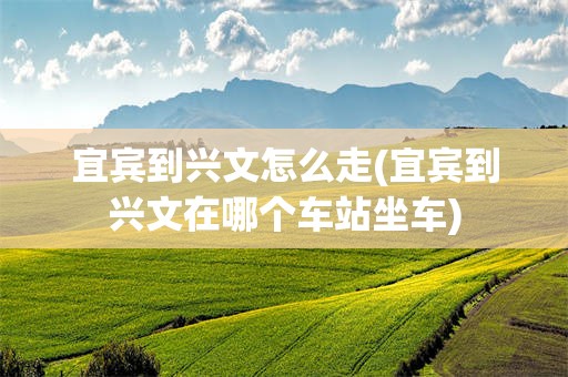 宜宾到兴文怎么走(宜宾到兴文在哪个车站坐车)