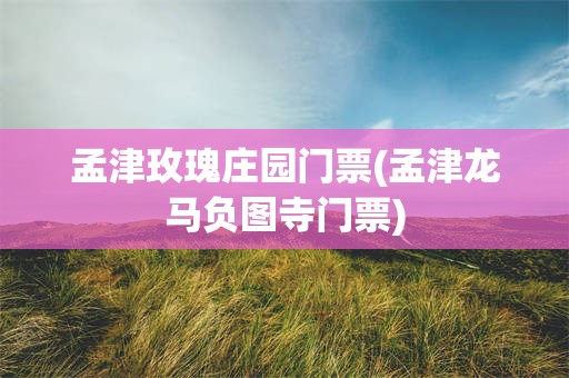 孟津玫瑰庄园门票(孟津龙马负图寺门票)
