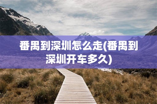 番禺到深圳怎么走(番禺到深圳开车多久)