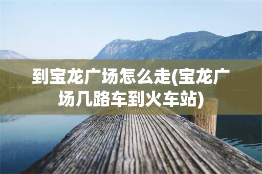 到宝龙广场怎么走(宝龙广场几路车到火车站)