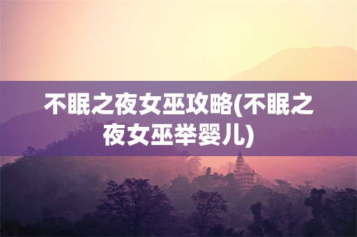 不眠之夜女巫攻略(不眠之夜女巫举婴儿)