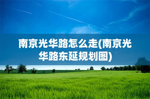 南京光华路怎么走(南京光华路东延规划图)