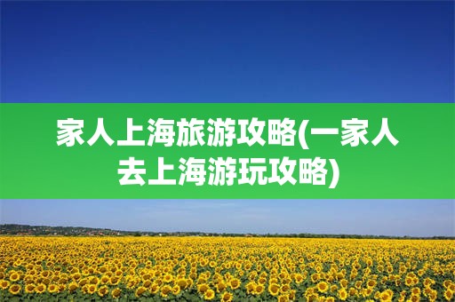 家人上海旅游攻略(一家人去上海游玩攻略)