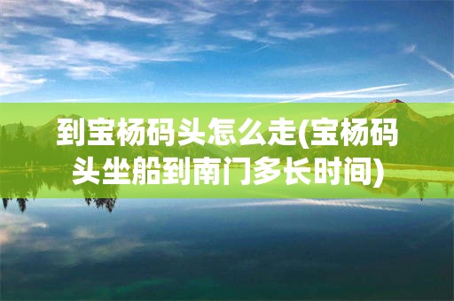 到宝杨码头怎么走(宝杨码头坐船到南门多长时间)
