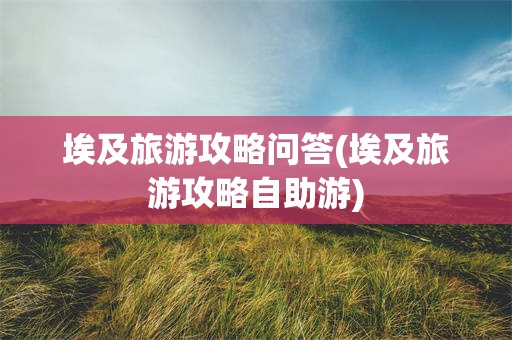 埃及旅游攻略问答(埃及旅游攻略自助游)