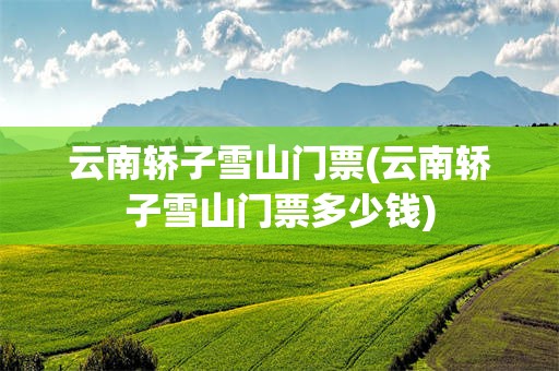 云南轿子雪山门票(云南轿子雪山门票多少钱)